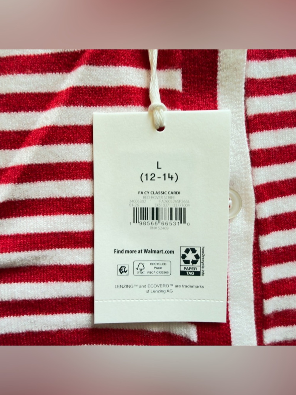 Women’s Red & White Stripe Button-Front Cardigan - Picture 7 of 15